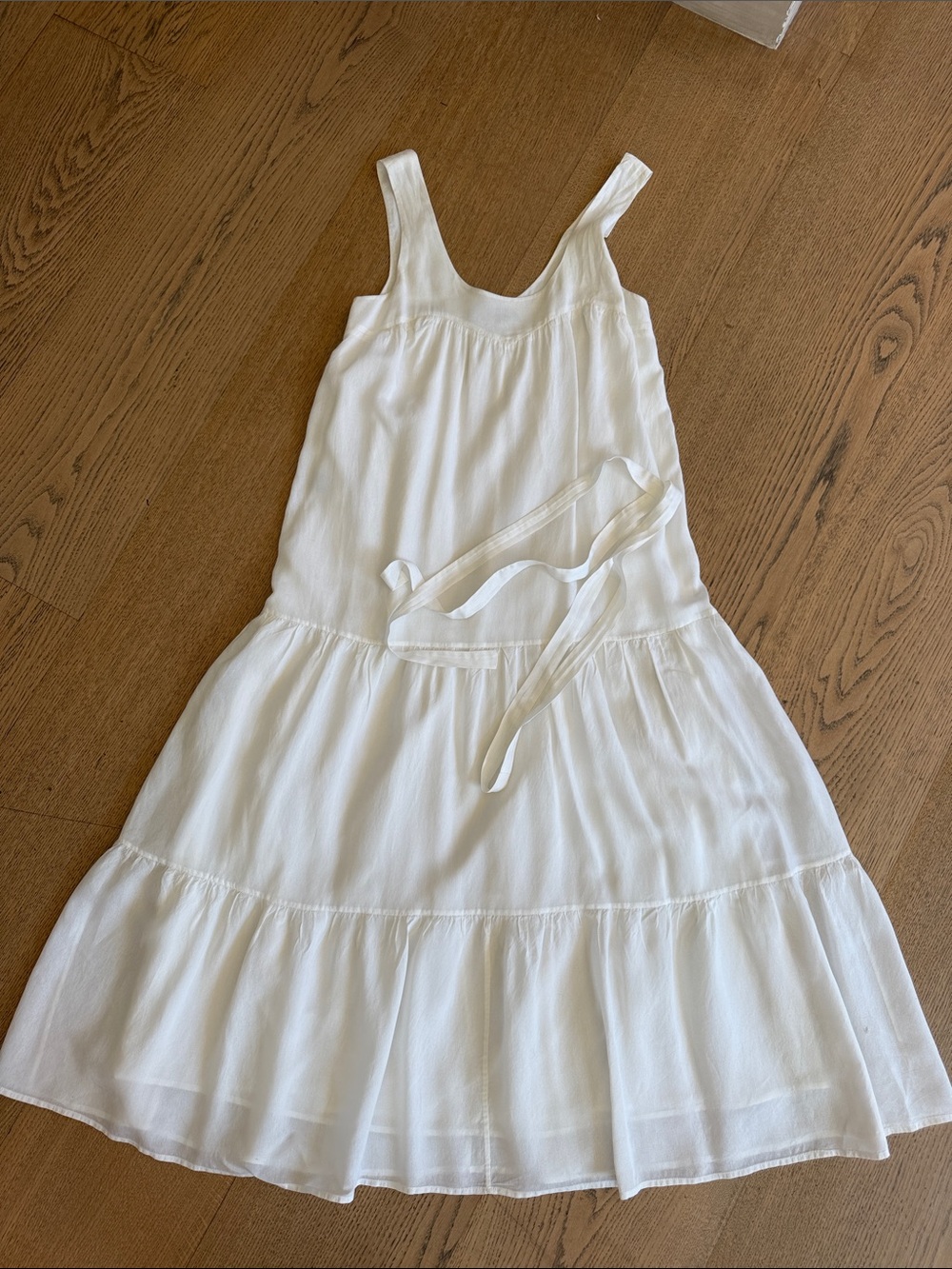 Jenni Kayne White Tiered Sleeveless Midi Dress